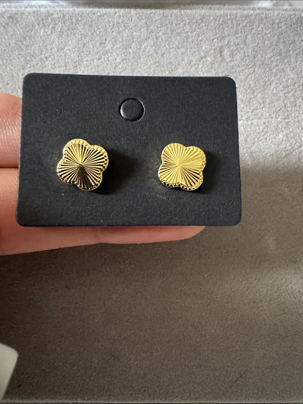 Gold Floral Stud Earrings - Elegant Women Jewelry